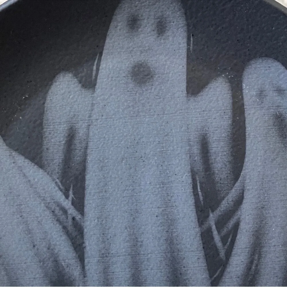 Grammercy Studio Halloween Ghost Salad Plates 8in Matte Black Set of 4 New 👻